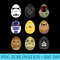 Star Wars Original Trilogy Classic Characters Easter Eggs - PNG Download Graphic - Enhance Your Apparel with Stunning Detail