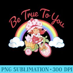 strawberry shortcake be true to you vintage rainbow bike - casual shirt png