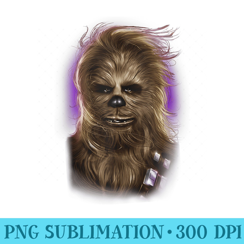 Star Wars Chewbacca Windswept Portrait - PNG Download Artwork - Perfect for Personalization