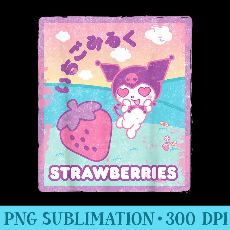 Kuromi Strawberry Milk - Stylish Shirt PNG - Easy-To-Print And User-Friendly Designs