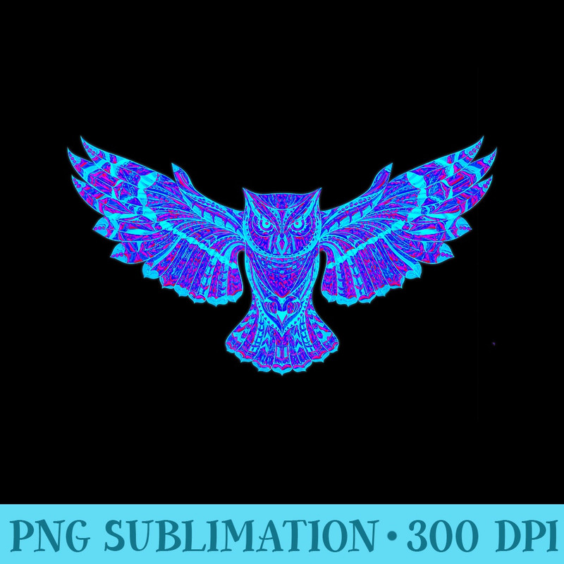 EDM Electronic Dance Techno Owl Rave - High Quality PNG Download - Transform Your Sublimation Creations