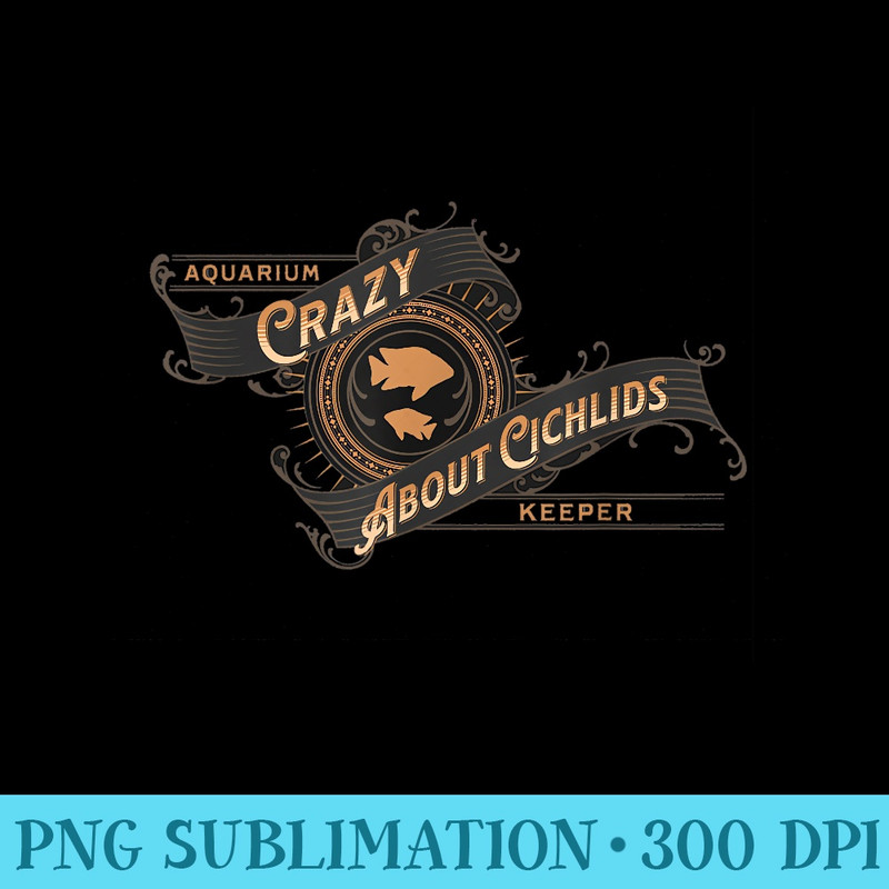 Crazy About Cichlids Aquarium Fish African Peacock Cichlid - Transparent PNG File Download - Perfect for Sublimation Art