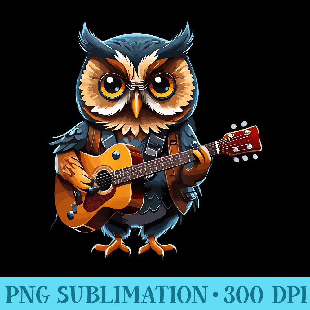 Owl playing Acoustic Guitar, Owl Guitarist - Transparent Shirt Design - Add a Festive Touch to Every Day