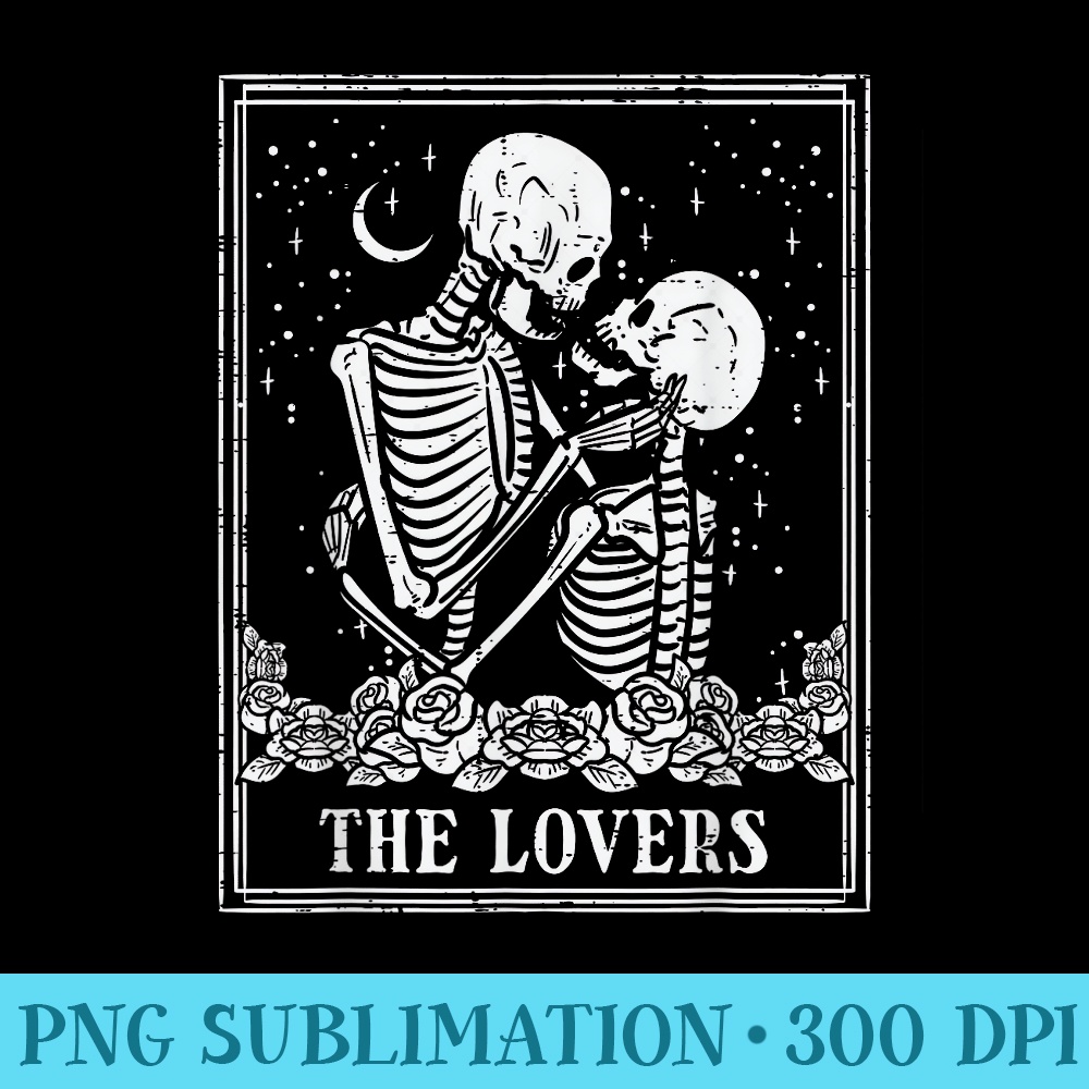 Halloween Skeleton Tarot The Lovers Couple - Sublimation graphics PNG - Versatile And Customizable Designs