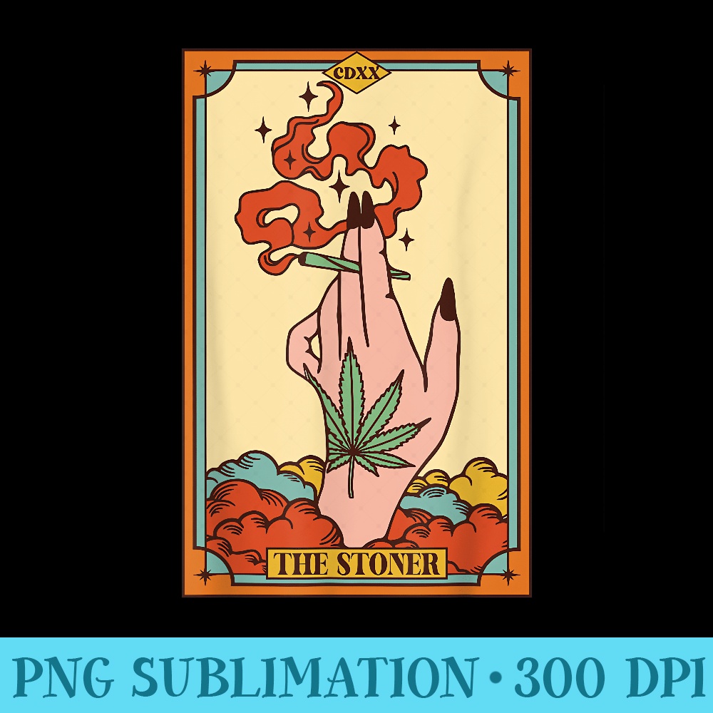 Cannabis Weed Lover Marijuana 420 The Stoner Tarot Card - PNG Download Template - Lifetime Access To Purchased Files