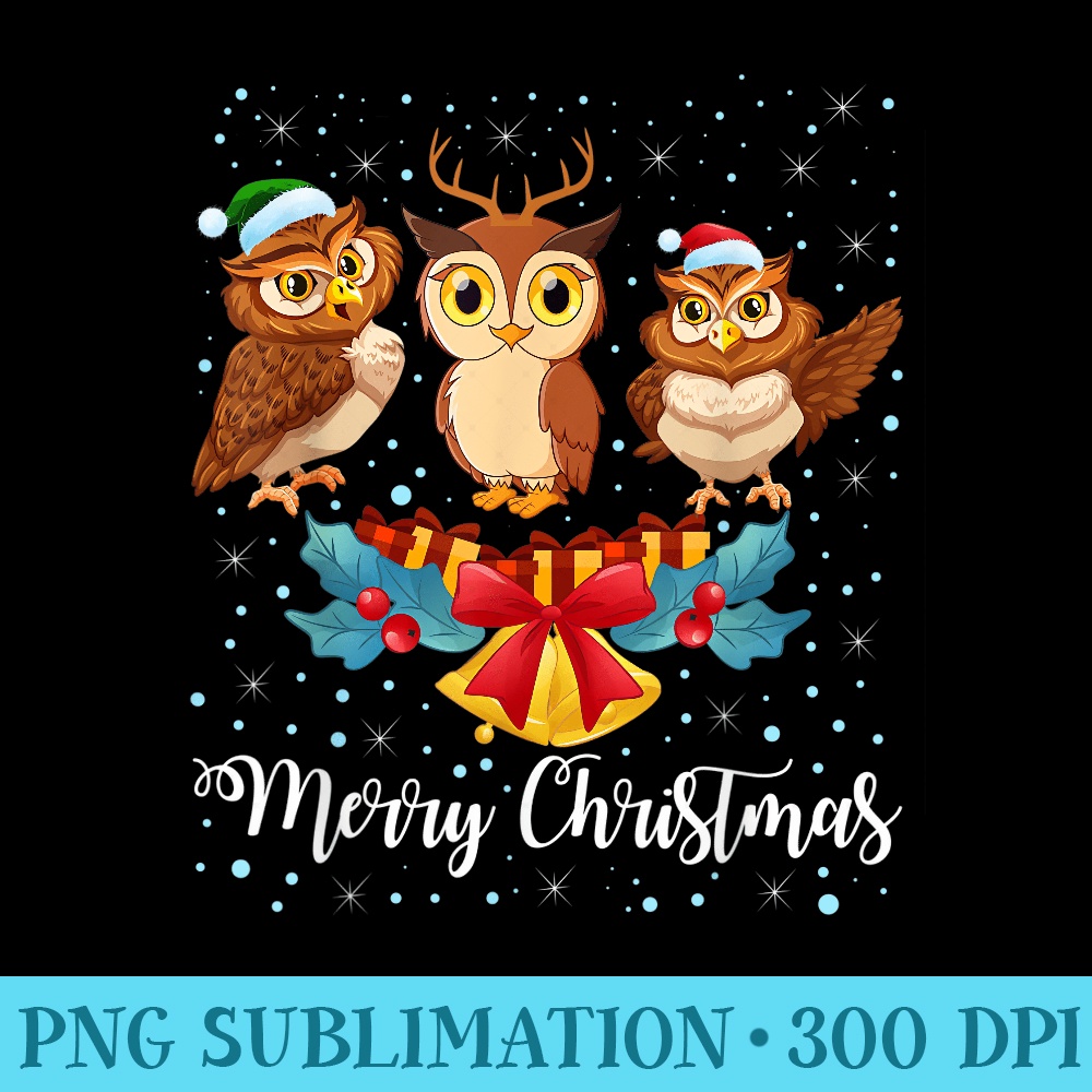 Owl Merry Christmas Xmas Ugly Holiday - Download PNG Files - Add a Festive Touch to Every Day