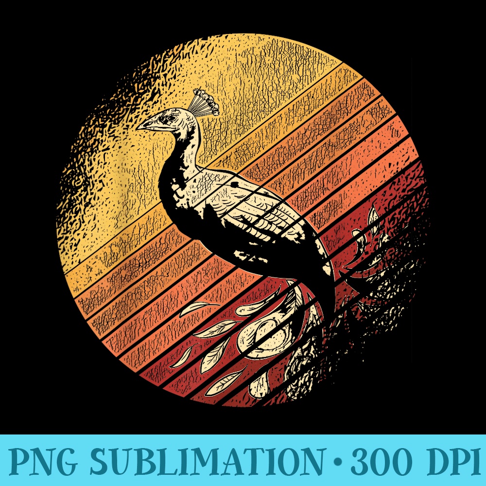 Retro Peacock - PNG Picture Gallery Download - Versatile And Customizable Designs