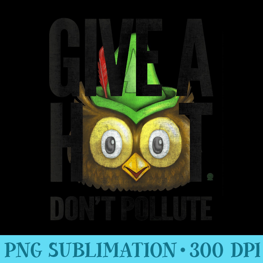 Woodsy Owl Give a Hoot Dont Pollute Distressed Vintage - PNG Download Source - Lifetime Access To Purchased Files