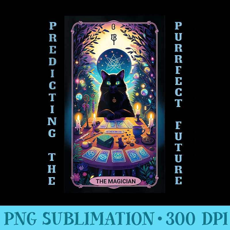 Cat Tarot The Magician, Predicting the Purrfect Future - PNG File Download - Trendsetting And Modern Collections