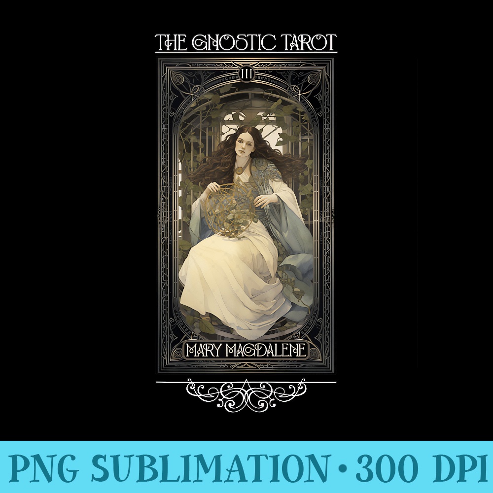 Gnostic Tarot Major Arcana Mary Magdalene - Sublimation templates PNG - Perfect for Sublimation Mastery