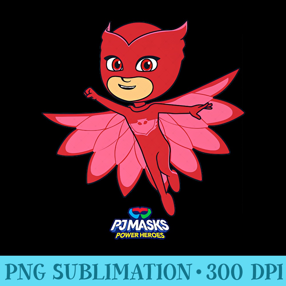PJ Masks Owlette Amaya OwlGlider Power Portrait Premium - Shirt Printing Template PNG - Quick And Seamless Download Process