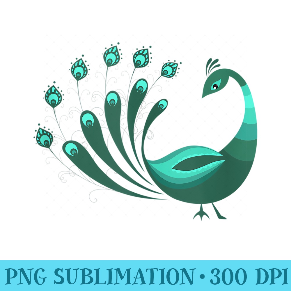 Teal peacock design cute peacock print - PNG Download Collection - Revolutionize Your Designs