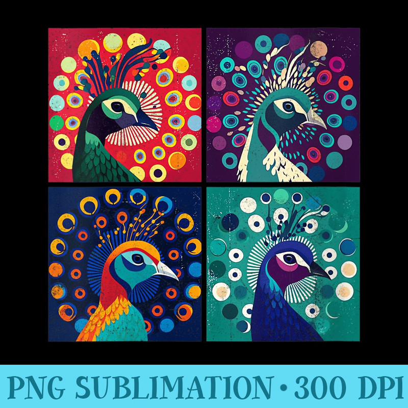 Womens Peacock Pop Art Design Illustration Colorful Animal Women - PNG design assets - Trendsetting And Modern Collections
