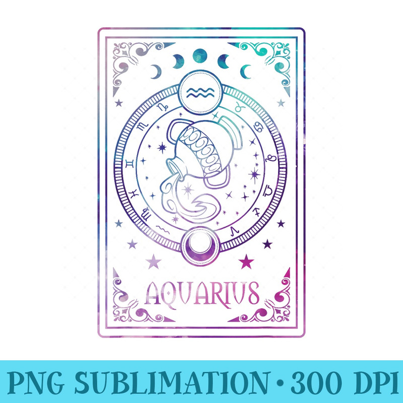 Aquarius Tarot January February Birthday Astrology Zodiac - PNG Templates Download - High Resolution And Print-Ready Designs