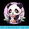 Kawaii Cute Anime Panda Drinking Bubble Boba Tea Girls ns - PNG Download Template - Unleash Your Creativity