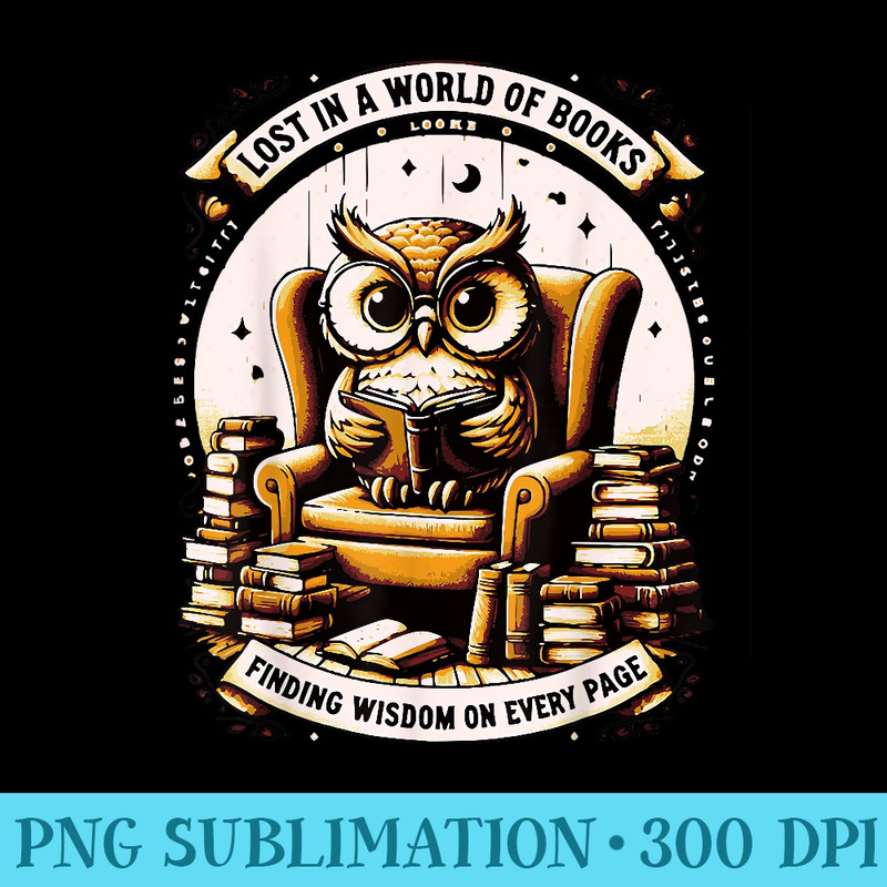 Wise Owl Reading Books Inspiring Wisdom for Avid Readers - PNG Download Source - Eco Friendly And Sustainable Digital Products