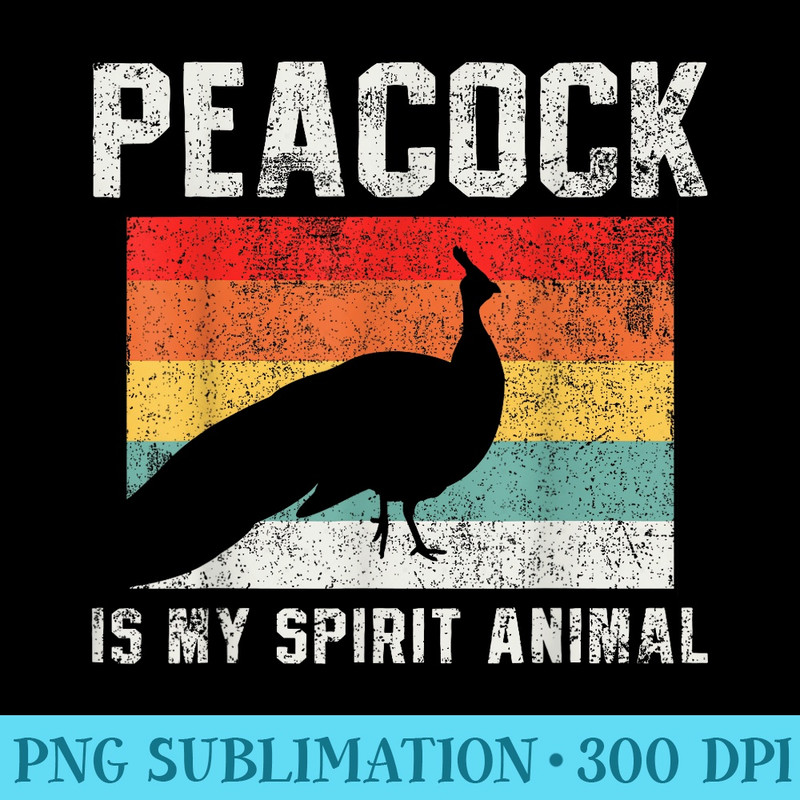 Peacock Retro Vintage - PNG File Download - Revolutionize Your Designs