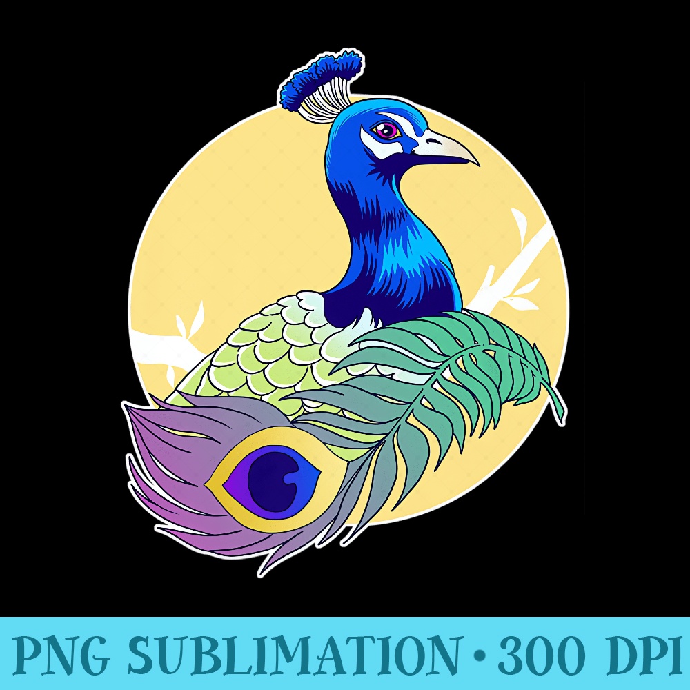 Peacock Ornithologist Premium - Sublimation artwork PNG download - Unleash Your Creativity