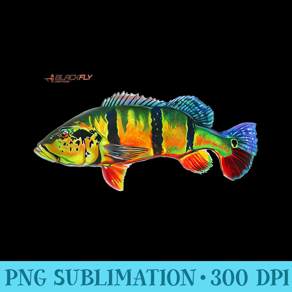 Peacock Bass Fishing Fish s Hoodies by Black Fly - Sublimation designs PNG - Limited Edition And Exclusive Designs