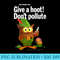 Womens Woodsy Owl Retro Give a Hoot Dont Pollute - PNG Clipart Download - Revolutionize Your Designs