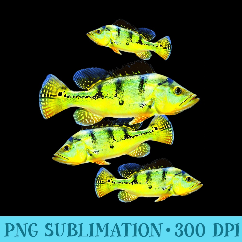 Peacock Bass Aquarium Fish Fishing Freshwater Cichlid Lover - Transparent PNG download - Bring Your Designs to Life