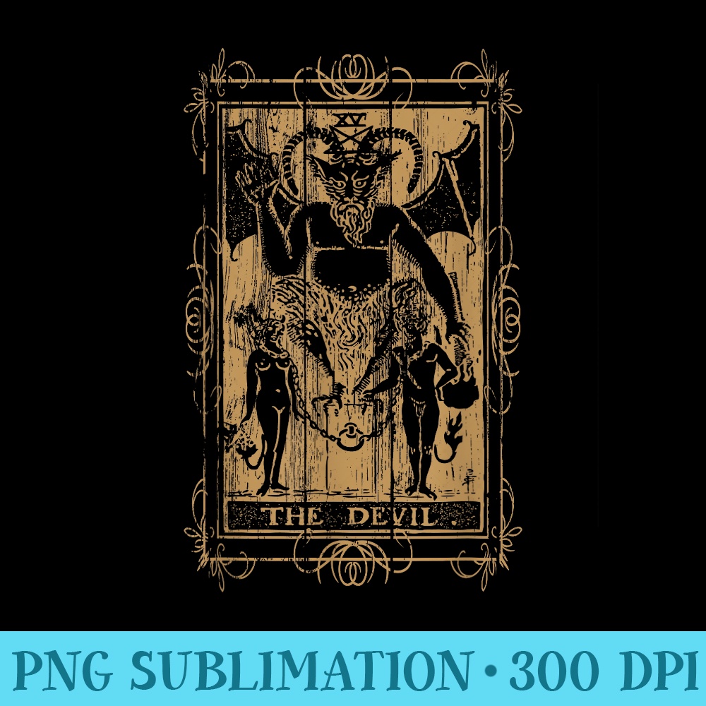 Goth Clothing Tarot Card The Devil Witchy Occult Horror - Shirt Vector Illustration - Unlock Vibrant Sublimation Designs