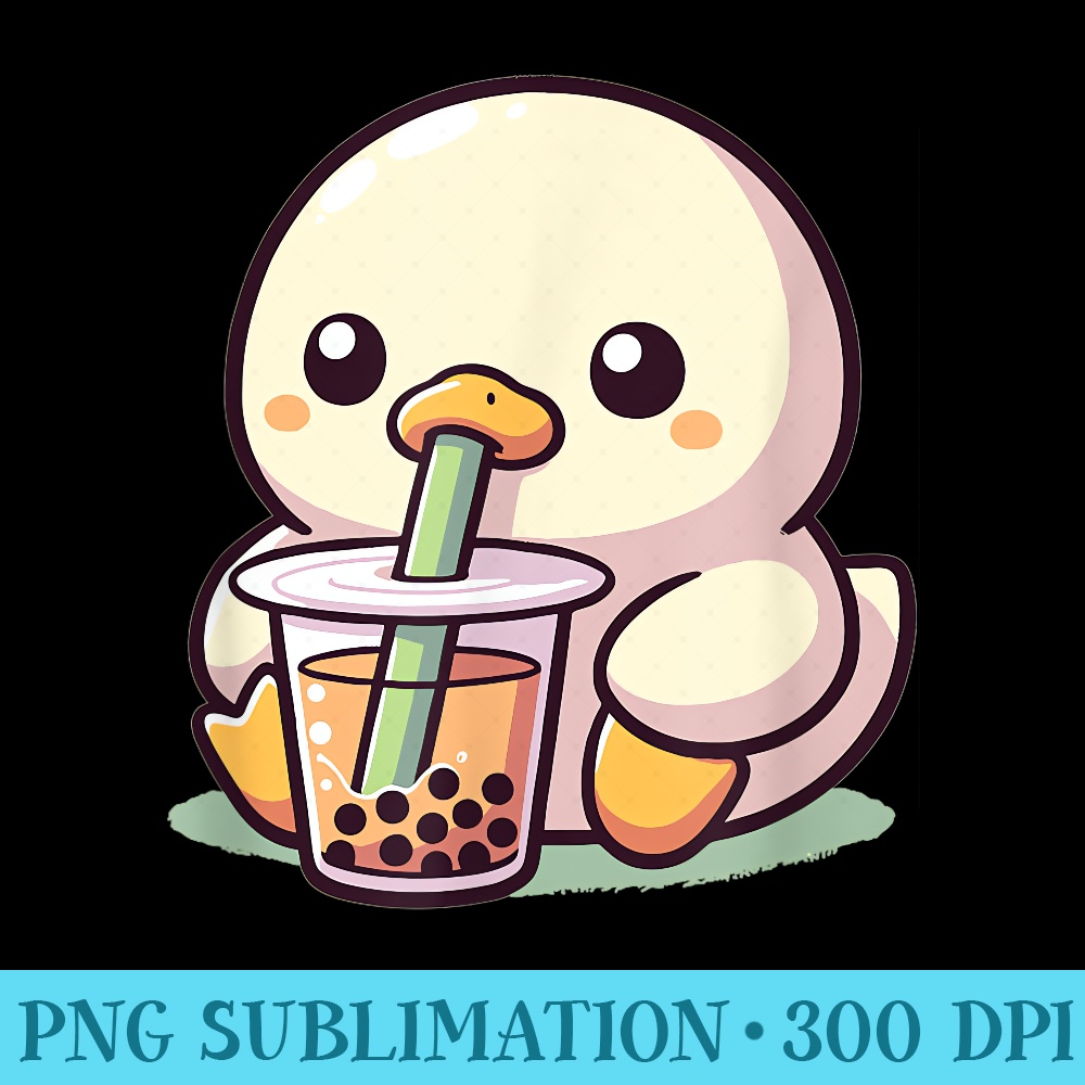 Kawaii Duck Bubble Tea Boba Duck - Sublimation PNG download - Premium Quality PNG Artwork