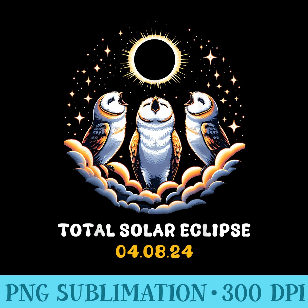 Owl Howling At Total Solar Eclipse 8th April - Shirt Graphic Resources - Revolutionize Your Designs