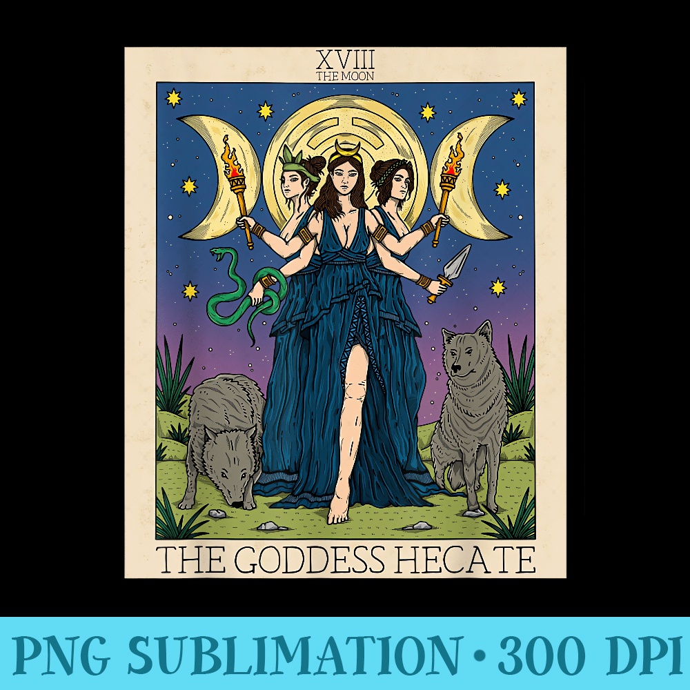 Hecate Triple Moon Goddess Hekate Wheel Witch Tarot Card - PNG Transparent Background Download - Unleash Your Inner Rebellion