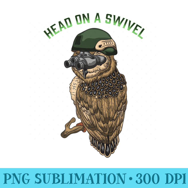 Military Owl T Head On A Swivel Tactical - PNG Clipart Download - Boost Your Success with this Inspirational PNG Download