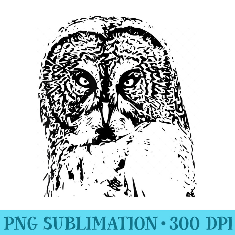 Minimalist Great Grey Owl - High Quality PNG Files - Trendsetting And Modern Collections