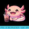Bobalotl Axolotl Boba Tea Milk Bubble Tea Cute Kawaii Anime - Shirt Clipart Free PNG - Quick And Seamless Download Process