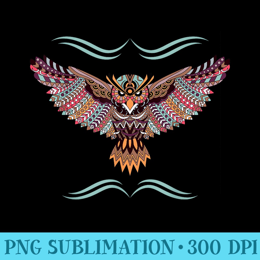 Native American Short Eared Owl Ornithologist - Ready To Print PNG Designs - Vibrant and Eye-Catching Typography