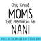 Womens Nani Only Great Moms Get Promoted To - Sublimation images PNG download - Trendsetting And Modern Collections