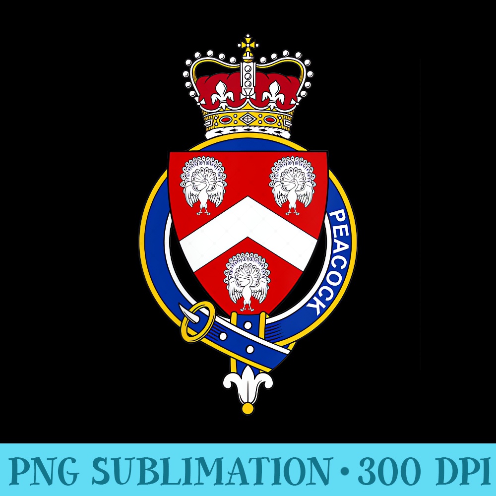 Womens Peacock Coat of Arms Family Crest - Sublimation PNG download - Unlock Vibrant Sublimation Designs
