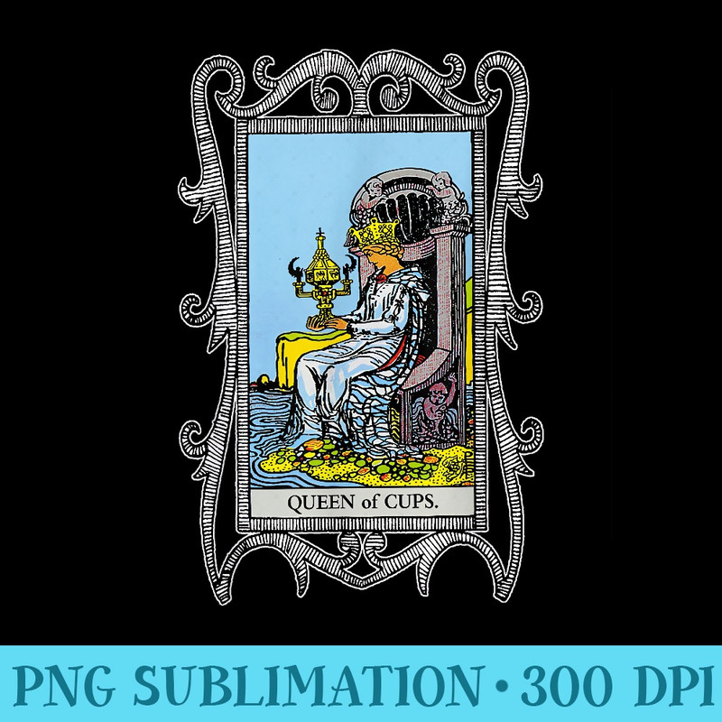 Queen of Cups Tarot - Transparent Shirt Clip Art - Unique And Exclusive Designs