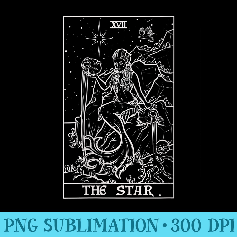 Womens The Star Tarot Card Halloween Horror Mermaid Gothic Witch - PNG Templates Download - Capture Imagination with Every Detail