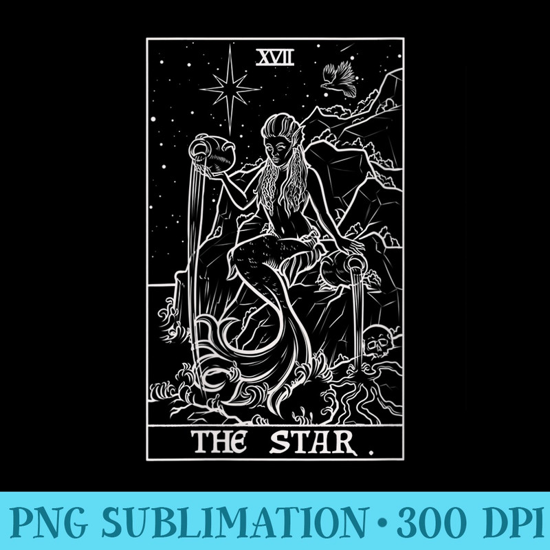 Womens The Star Tarot Card Halloween Horror Mermaid Gothic Witch - PNG Templates Download - Capture Imagination with Every Detail