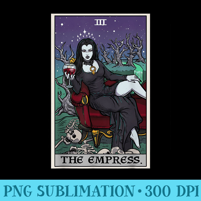 The Empress Tarot Card Halloween Vampire Gothic Horror Witch - PNG Picture Download - Revolutionize Your Designs