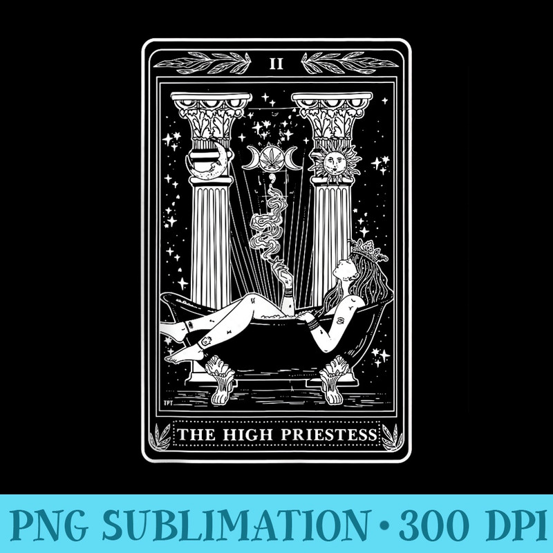 The High Priestess Tarot Card - PNG Image Download - Vibrant and Eye-Catching Typography