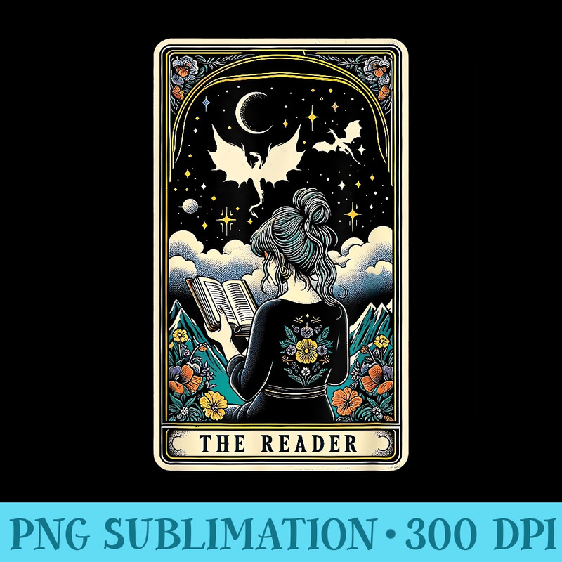 The Reader Tarot Card Book Dragon Romantasy Smutty Bookworm - Download Transparent PNG Images - Versatile And Customizable Designs