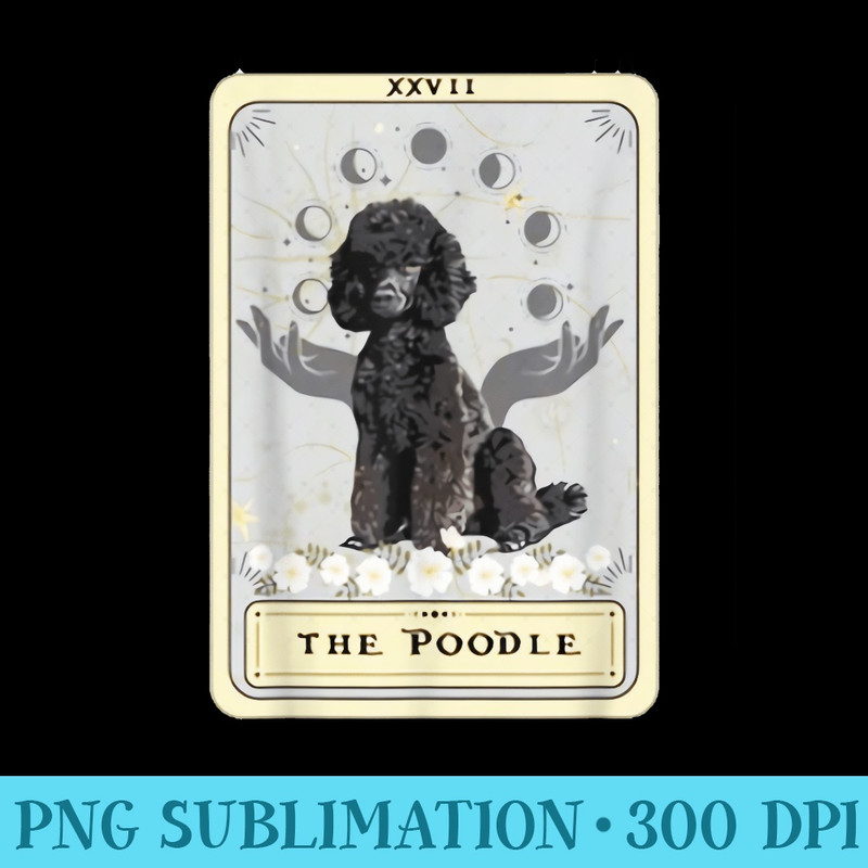 Poodle Tarot Card - Sublimation printables PNG download - Versatile And Customizable Designs