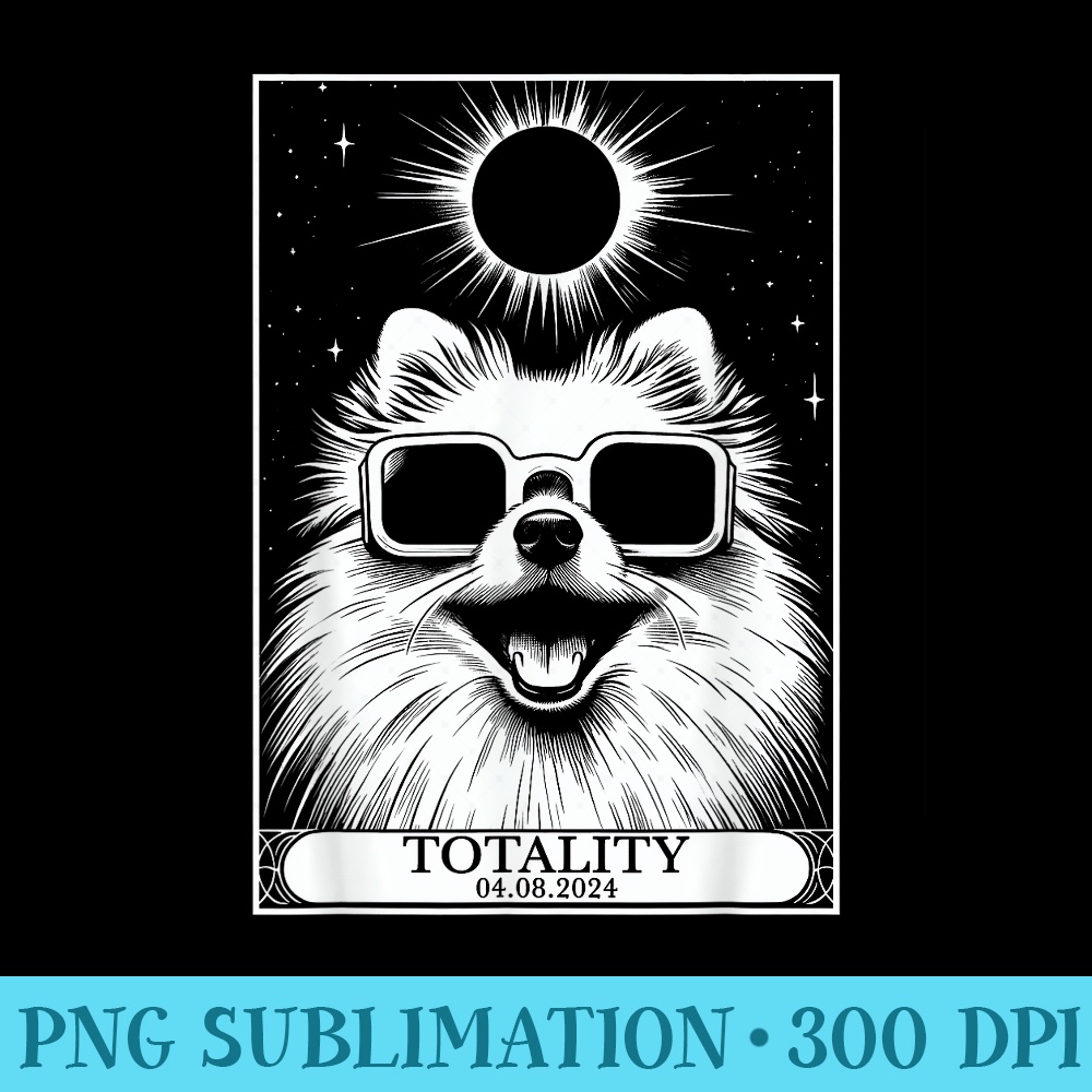 Solar Eclipse 2024 Totality Tarot Card Pomeranian Dog - Free Transparent PNG Download - Instant Access To Downloadable Files