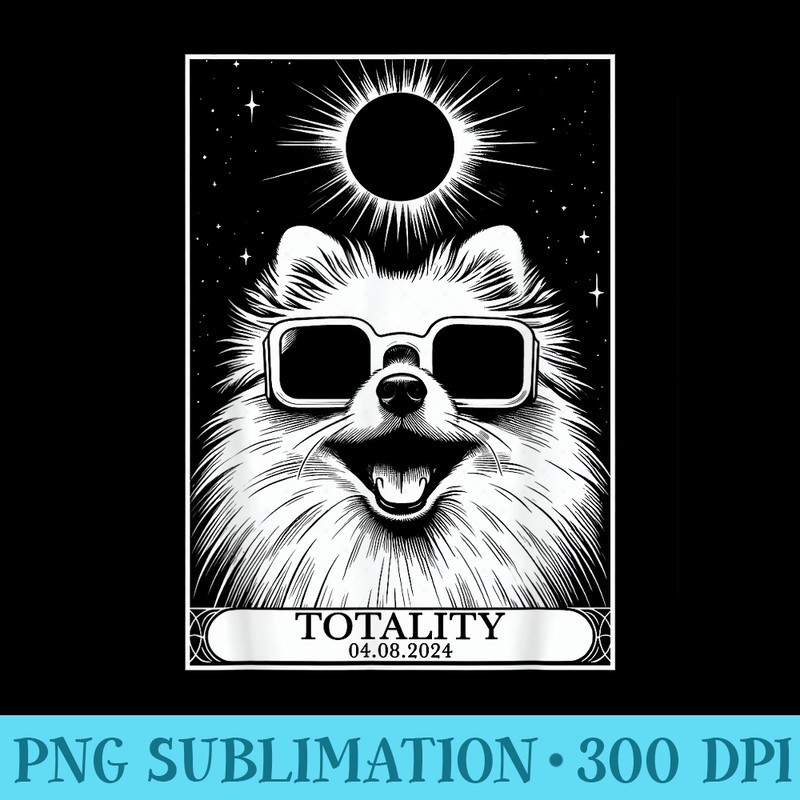 Solar Eclipse 2024 Totality Tarot Card Pomeranian Dog - Free Transparent PNG Download - Instant Access To Downloadable Files