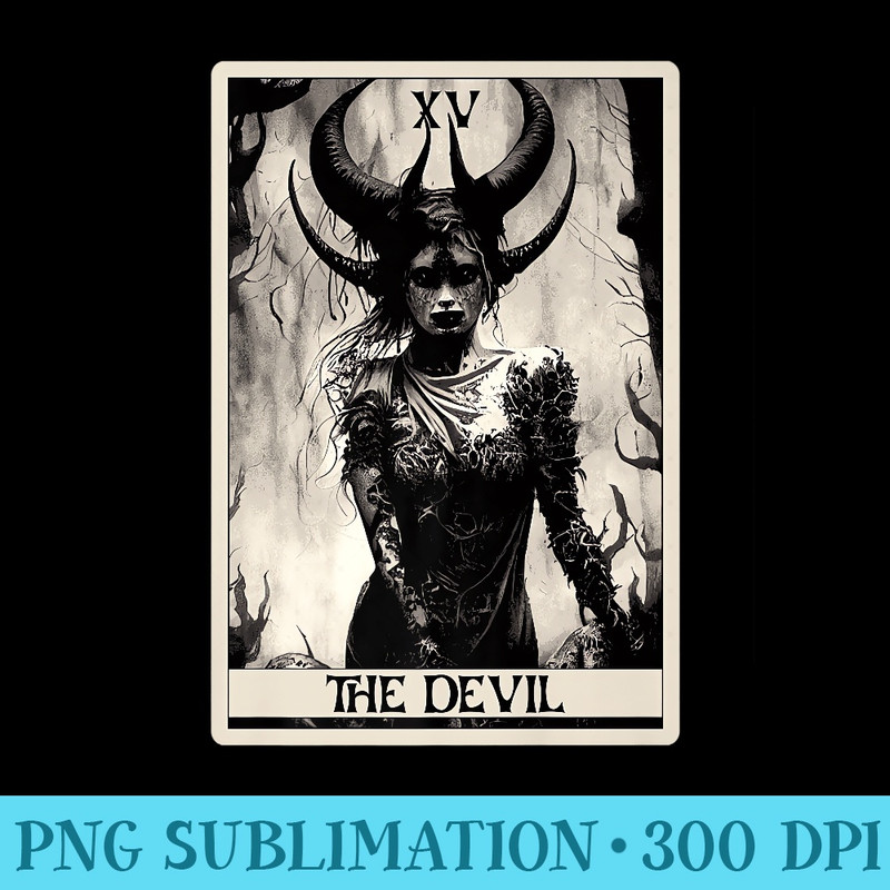 Occult Dark Art Horror The Devil Tarot Card Premium - PNG Transparent Background Download - Revolutionize Your Designs