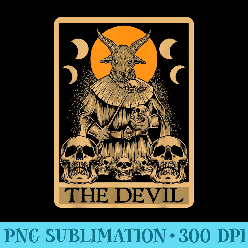 The Devil Gothic Tarot Card Reading Fortune Telling Occult - Download PNG Pictures - Eco Friendly And Sustainable Digital Products