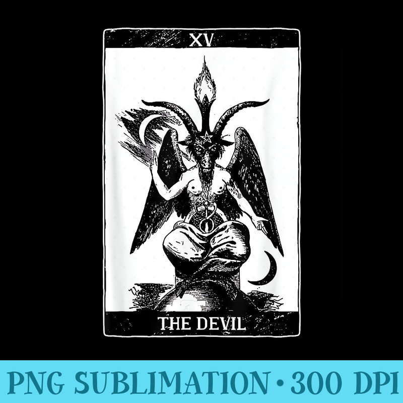Tarot Card The Devil Gothic Occult Baphomet Major Arcana - High Quality PNG Files - Versatile And Customizable Designs