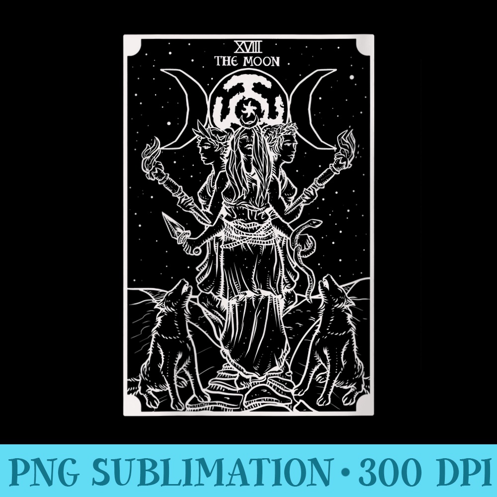 Womens Hecate Triple Moon Goddess Witch Hekate Wheel Tarot Card - Transparent PNG download - Create with Confidence