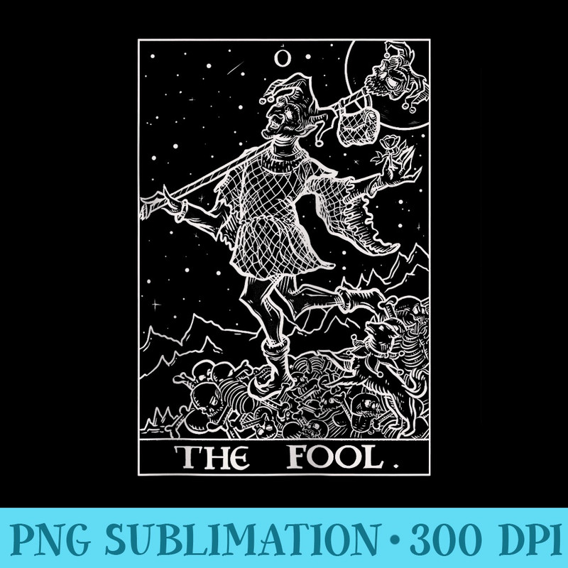 The Fool Tarot Card Halloween Gothic Horror Court Jester - Digital PNG Downloads - Defying the Norms