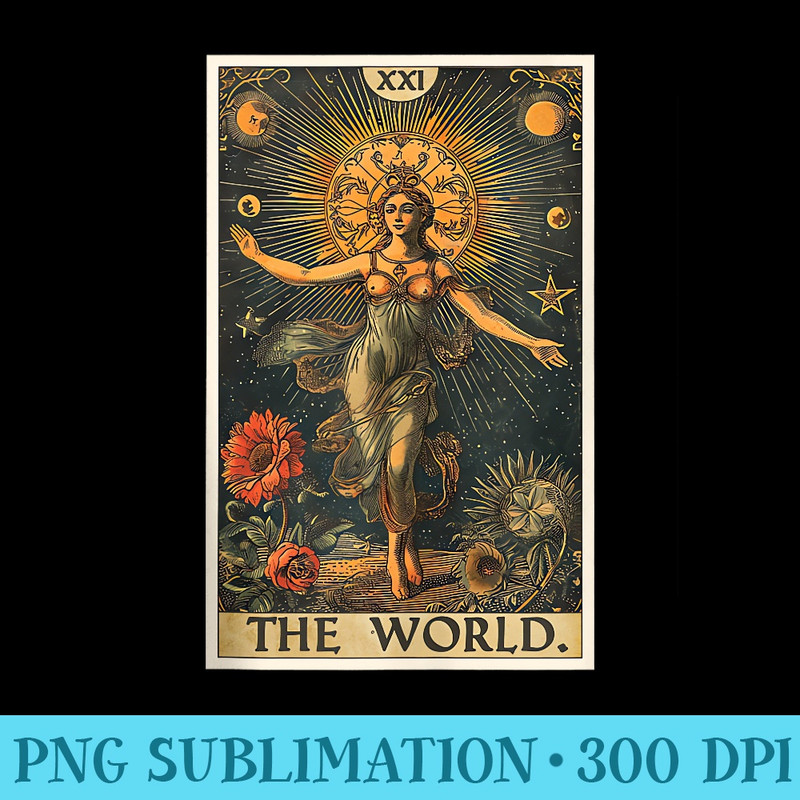 Tarot Cards Tarot Card 21 The World - Printable PNG Graphics - Unleash Your Inner Rebellion